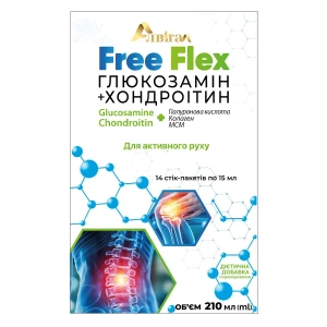 Фрі Флекс Free Flex Глюкозамін+Хондроітин Алвітал для підтримки суглобів стік-пакет 15 мл №14