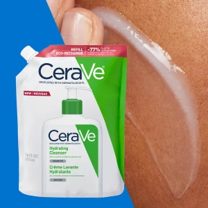 Очищающая увлажняющая эмульсия для нормальной и сухой кожи лица и тела CeraVe сменный блок 473 мл