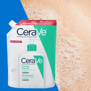 Интенсивно очищающий гель для нормальной и жирной кожи лица и тела CeraVe сменный блок 473 мл