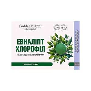 Евкаліпт + Хлорофіл Golden Pharm таблетки для розсмоктування №24