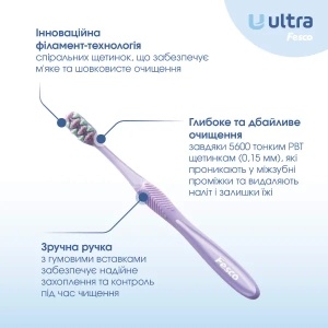 Зубная щетка Феско Fesco Ultra Multibrush Soft мягкая фиолетовая №1
