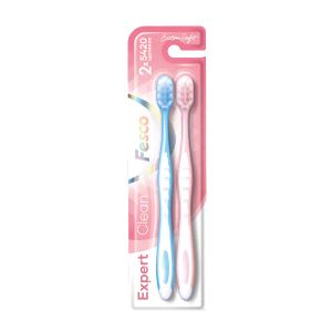 Зубные щетки Феско Fesco Ultra Expert Clean Soft мягкие розовая и голубая №2
