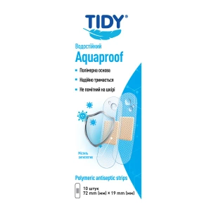 Набор пластырей TIDY медицинских бактерицидных полимерных водостойких прозрачных 72 мм х 19 мм №10