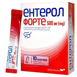 Ентерол Форте порошок для оральної суспензії 500 мг пакетик №10