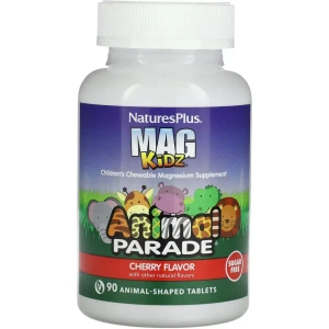 Natures Plus Mag Kidz Animal Parade Магний для детей таблетки жевательные со вкусом вишни №90