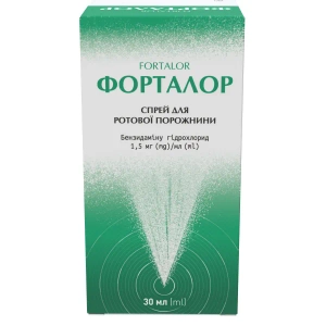 Форталор спрей для ротовой полости 1,5 мг\мл контейнер с распылителем 30 мл