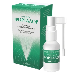 Форталор спрей для ротовой полости 1,5 мг\мл контейнер с распылителем 30 мл