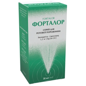 Форталор спрей для ротовой полости 1,5 мг\мл контейнер с распылителем 30 мл