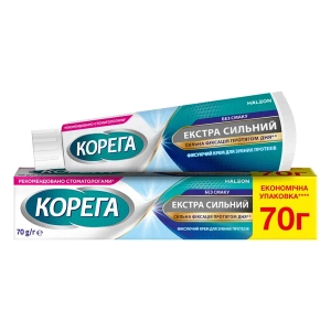 Крем Корега для фіксації зубних протезів Екстра Сильний без смаку 70 мл