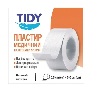 Медицинский пластырь TIDY на нетканой основе 2,5 см х 500 см №1