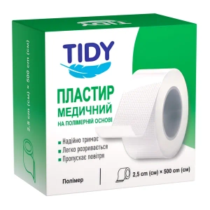 Медицинский пластырь TIDY на полимерной основе 2,5 см х 500 см №1