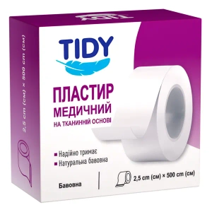 Медицинский пластырь TIDY на тканевой основе 2,5 см х 500 см №1