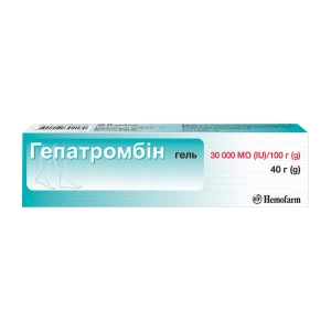 Гепатромбин гель 30000 ме/100 г туба 40 г
