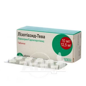 Лизотиазид-Тева таблетки 10 мг + 12,5 мг блистер №30