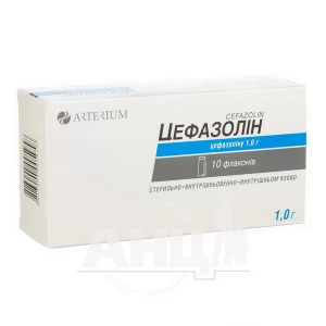Цефазолін порошок для розчину для ін'єкцій 1 г флакон №10