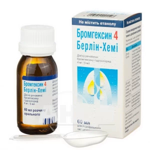 Бромгексин 4 Берлін-Хемі розчин оральний 4 мг/5 мл флакон 60 мл
