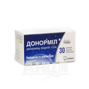 Донорміл таблетки вкриті оболонкою 15 мг туба №30