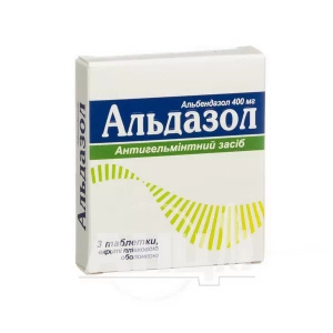 Альдазол таблетки покрытые пленочной оболочкой 400 мг блистер №3