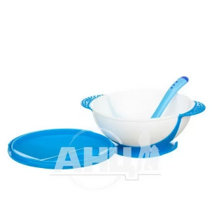 Тарілка Lindo Premium a50 на присосці з кришкою та ложкою