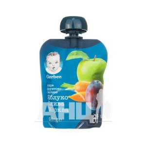 Пюре Gerber яблоко, слива и морковь 90 г