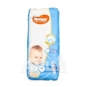 Підгузки дитячі гігієнічні Huggies Ultra Comfort 4 boy №50