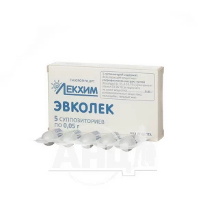 Евколек супозиторії 0,05 г блістер №5