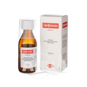 Цефинак порошок для оральной суспензии 100 мг/ 5 мл флакон 100 мл