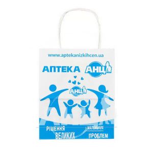 Пакет паперовий білий 21,5х17,5х10 фірмовий (АНЦ)