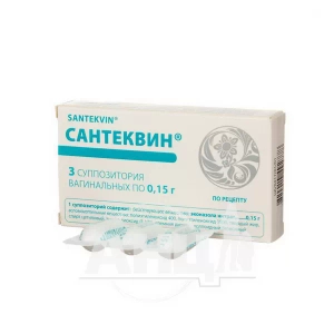 Сантеквін супозиторії піхвові 150 мг блістер №3