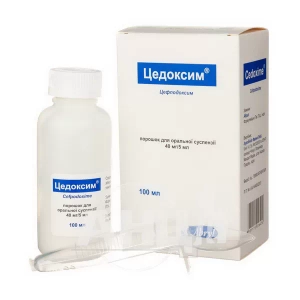 Цедоксим порошок для оральной суспензии 40 мг/ 5 мл флакон 100 мл