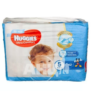 Підгузки дитячі гігієнічні Huggies Ultra Comfort 5 boy №42