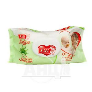 Салфетки влажные Lili делюкс с алоэ №120