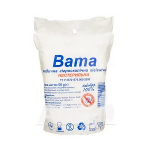 Вата медична гігроскопічна нестерильна тип зіг-заг 50 г