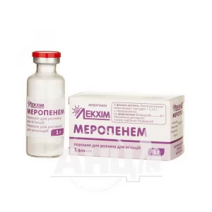 Меропенем порошок для розчину для ін'єкцій 1 г флакон №1