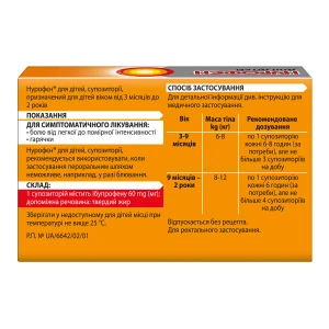 Нурофен для детей суппозитории ректальные 60 мг блистер №10