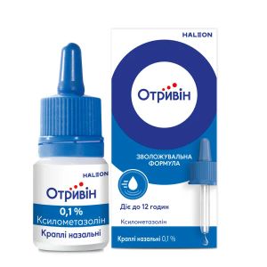 Отривін краплі назальні 0,1 % флакон з кришкою-піпеткою 10 мл