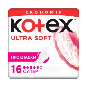 Прокладки жіночі гігієнічні Kotex Ultra Super Soft №16