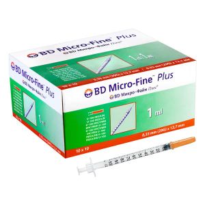 Шприц инсулиновый BD Micro-fine plus 1 мл U-100 с иглой 29G (0,33 мм х 12,7 мм) №1