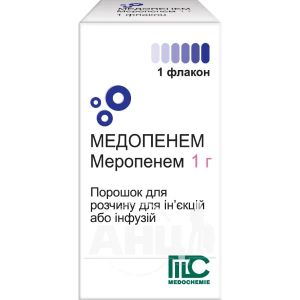 Медопенем порошок для розчину для ін'єкцій флакон 1000 мг