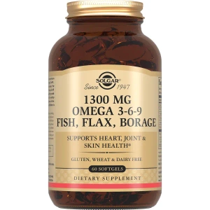 Solgar Омега 3-6-9 комплекс жирных кислот ЭЖК 1300 мг капсулы №60