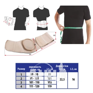 Бандаж противогрыжевой 353 размер 3 пупочный с ребрами жесткости