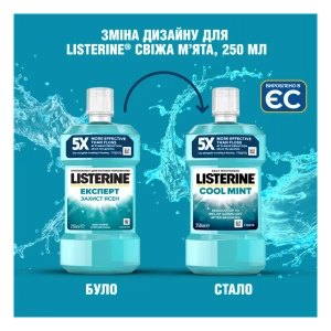 Ополіскувач для ротової порожнини Listerine Свіжа м’ята Захист ясен 250 мл