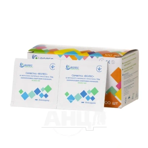 Серветки Волес просочені спиртовим розчином №100