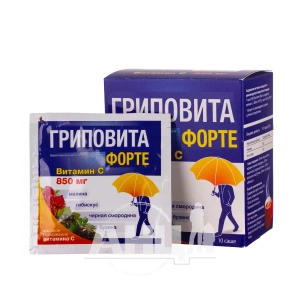 Гріповіта форте вітамін С 850 мг + цинк саше №10