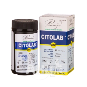 Тест-смужка Citolab G для визначення глюкози №50