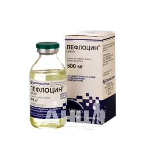 Лефлоцин 500 мг розчин для інфузій 5 мг/мл пляшка 100 мл №1