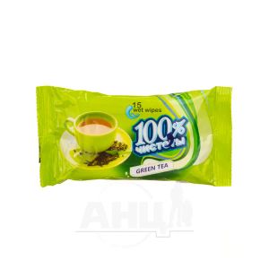Влажные салфетки 100% зеленый чай №15