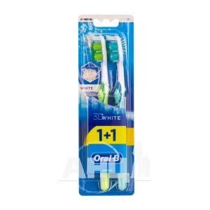 Зубна щітка Oral-B 3D White 40 середня 2 штуки