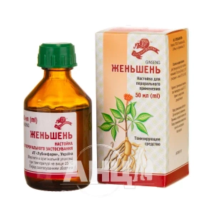 Женьшень настойка для перорального застосування флакон полімерний 50 мл