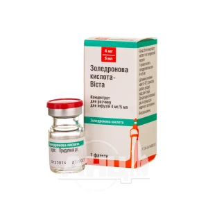 Золедронова кислота-Віста концентрат для розчину для інфузій 4 мг/5 мл флакон №1